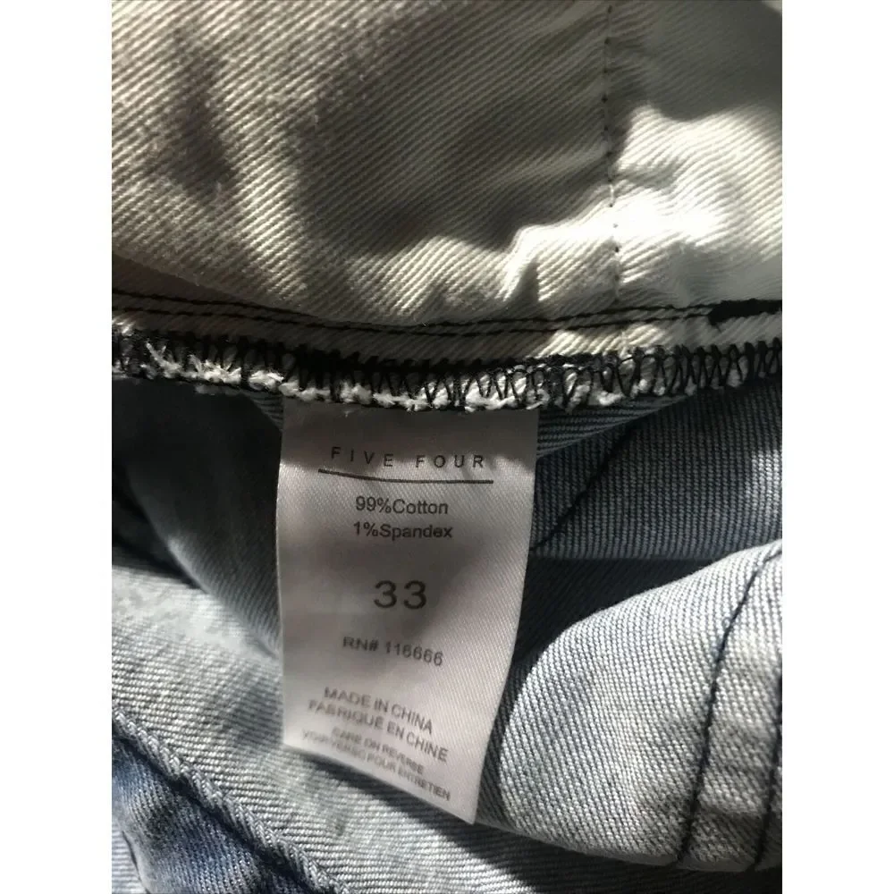 Five Four Corvin Slim Jeans Mens Size 33 Heavy‎ Wash Light Blue NWT - Picture 6 of 7